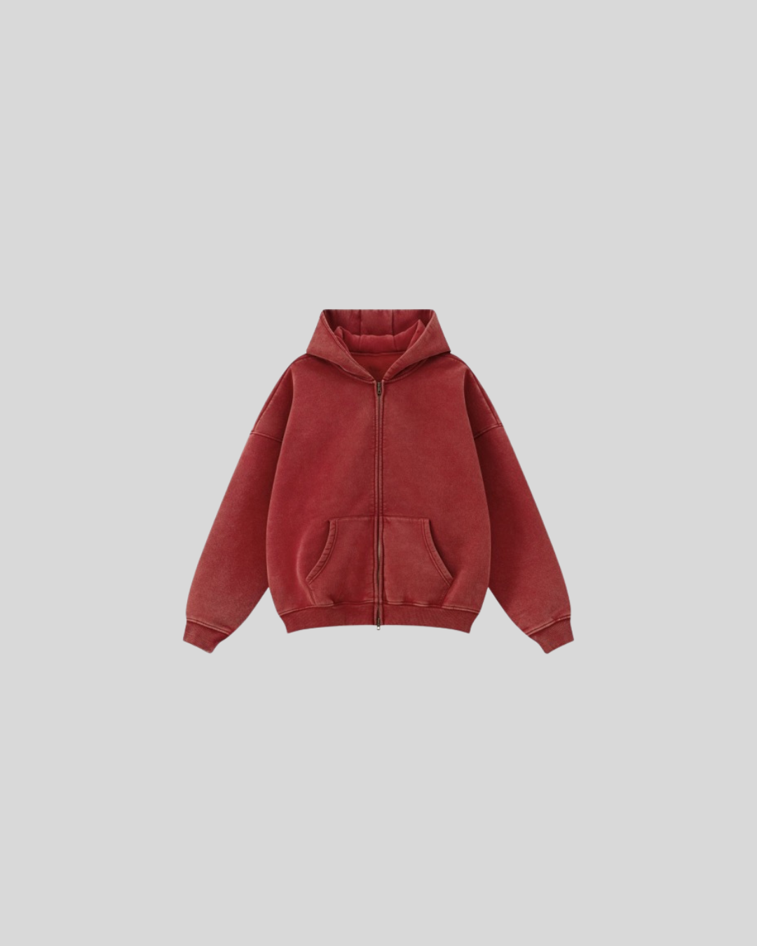 80% cotton zip hoodie