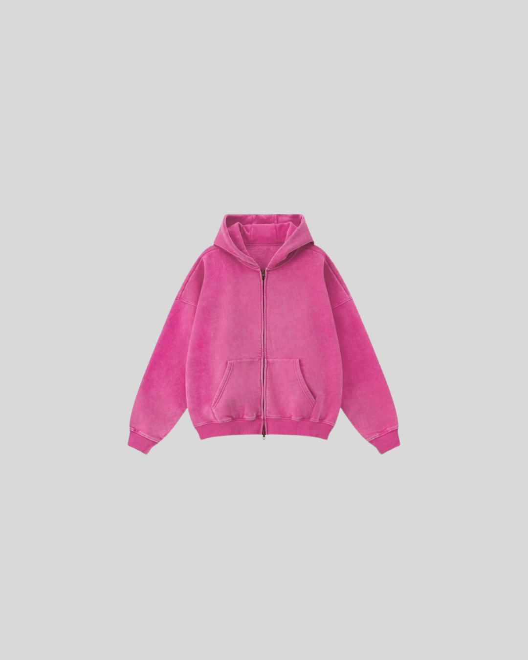 80% cotton zip hoodie